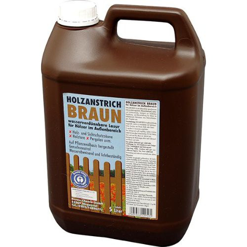 Holzanstrich 5 l, braun Kunststoff-Kanister