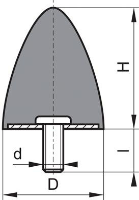 Gummi Anschlag Puffer GP DP 50x58 M10x28