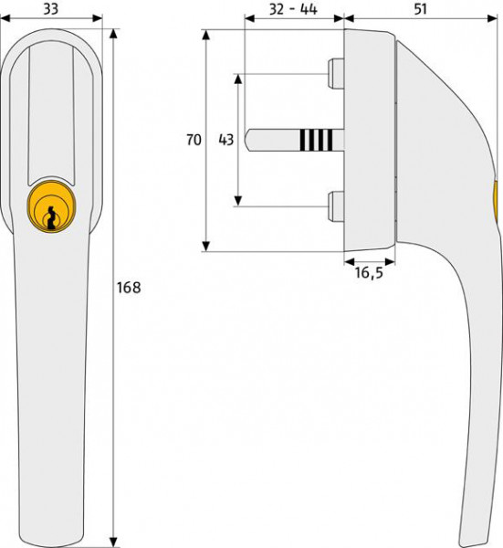 Fenstergriff FG 300W weiß AL0089