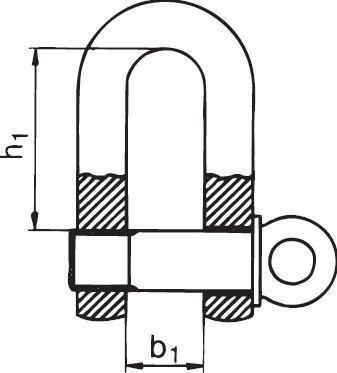 Schäkel gerade schwarz-Zn 10,0mm-3,8"