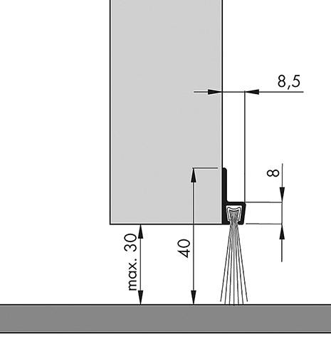 Türbodendichtung alu IBS 40 250cm Bürstenh. 20mm