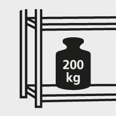 Steckregal-AF XXL H2000mmm.4Böd.,1700x500mm