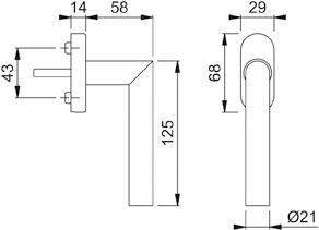 Fenstergriff E 0400F/U30 F69 NA7503 7/035 5X45