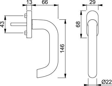 Fenstergriff 038F/U30 F1 N10A 7/037