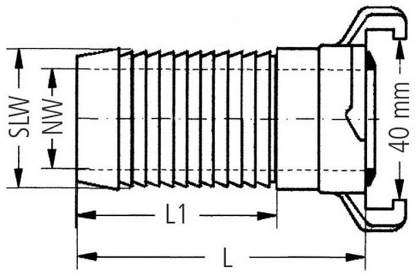 GEKA plus-Schlauchstück 2000, MS,3/4", 19mm,SB