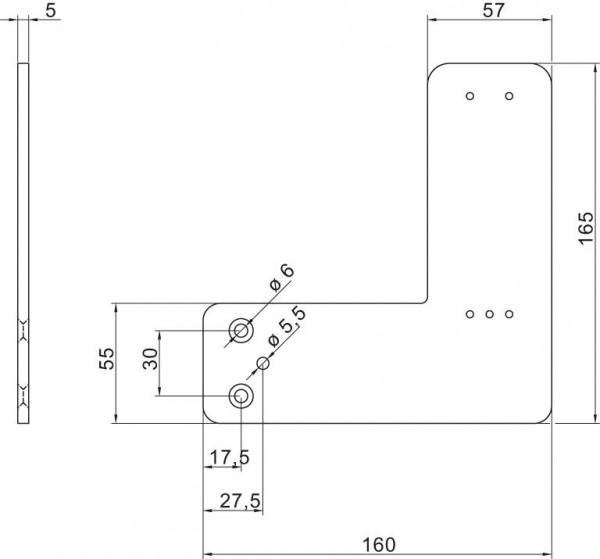 Montageplatte Standard Ausführung f.RR-Tür