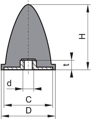 Gummi Anschlag Puffer GP EP 50x67 M10