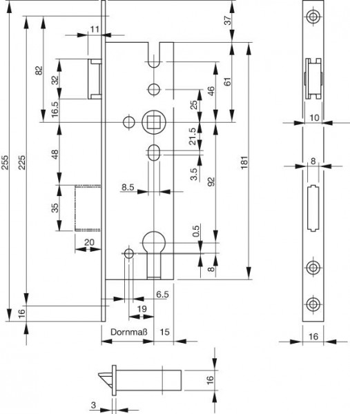 RR-Schl.m.W.PZ,25/92/8, DL-R,B-1300,16x255mm,NiSi