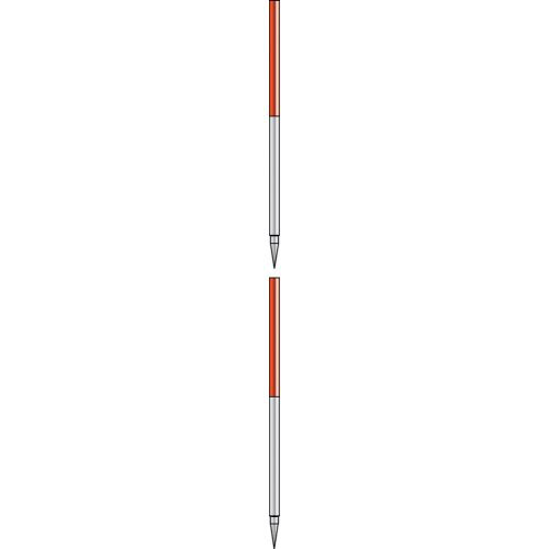 Baufluchtstab 2,16m, Stahl, steckbar,2 Spitzen