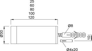 KWS 2070 Türpuffer f.60mm Abst.silb.elox.