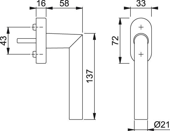 Fenstergriff 0400/US956 F1 NA 7/032-042 9999 90