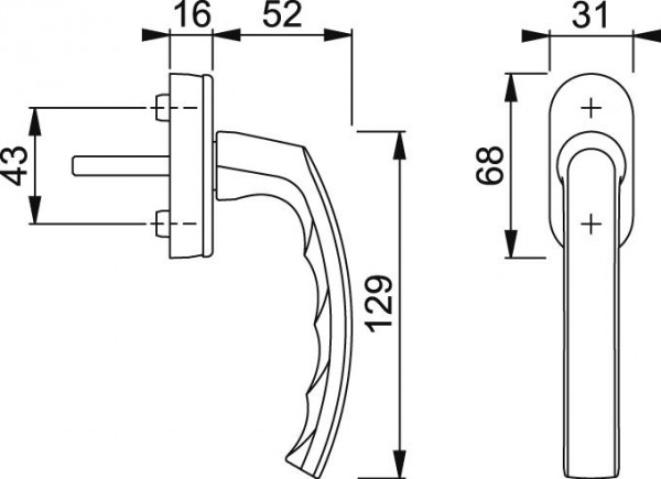 Fenstergriff 099/US952 F1 NA7503 7/032-042 9999