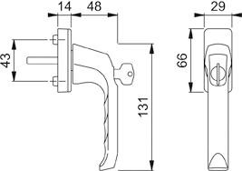 Fenstergriff abschl.013S /U34,F1 NA7503,32