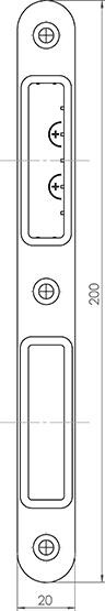 ZT-Flachschließblech 116-200,20rd,DL/DR,Edelstahl