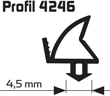 Renov.-Dichtung sw Profil25m, 4246 f. KF-Fenster u.Türen Silikon