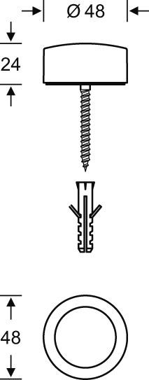 Boden-Türpuffer,24mm 0 38 3878,Alu F1,Ø48mm