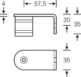 HT-Stütze,gerade, 0 66 6715,Innenw.,F69matt