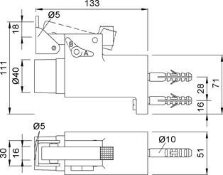 KWS 1011 Türfeststeller m.Bef.Material, gefedert