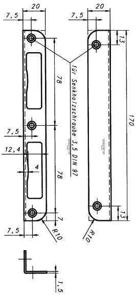 Zi-Winkelschliessbleche käntig rs/ls verwendbar