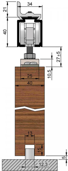 HELM 140 Set einflügelig, für Holz, bis 140 kg