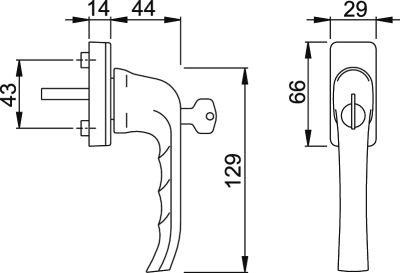 Fenstergriff abschl.055S /U34,F9016 NAW,32