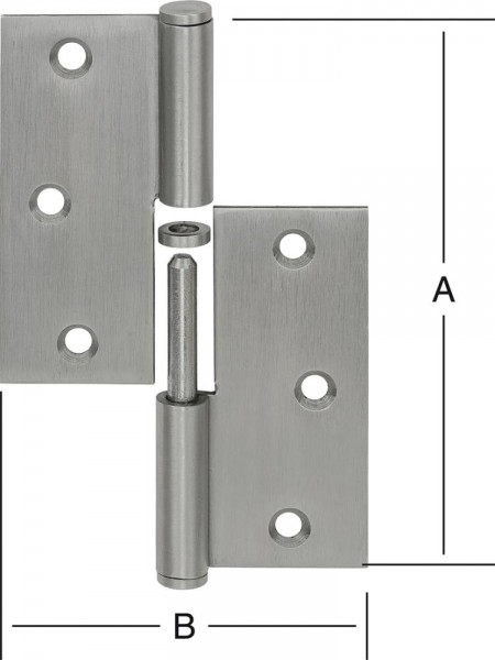 Türscharnier 90X90 mm lks. RF