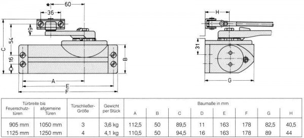 Türschliess.TS 59 Dorma Gr.3 silberfarbig