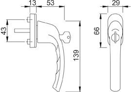 Fenstergriff abschl.0710S/U26,F9016 N12AW,32