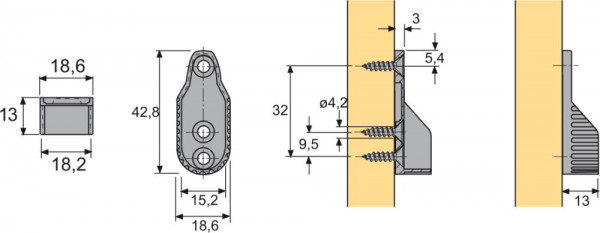 Ovalrohrträger Sl 322 DD 30 X 15 mm vernickelt