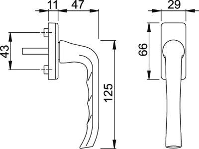 Fenstergriff 055 /U34,F9016 NAW 7/37