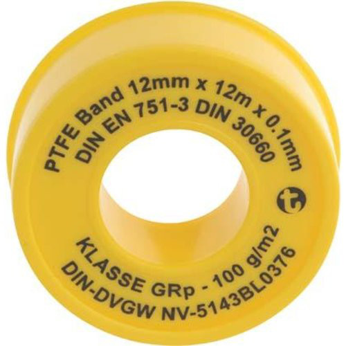 Dichtbandrolle PTFE 12m x 12mm x 0,1mm DVGW