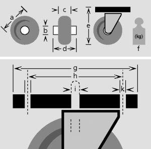 Lenkrolle 80mm,A200 Platte,Gummirad,GL A200.A80.080