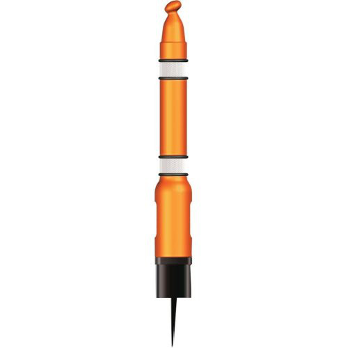 Pfosten mit Erdspieß orange mit Reflektorman.