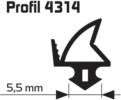 Renov.-Dichtung sw Profil25m, 4314 f. KF-Fenster u.Türen Silikon