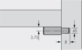 Steckbodenträger mit Ans atz 5mm chromatisiert