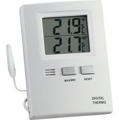 Thermometer Max-Min. Elektr., Kunststoff, weiß