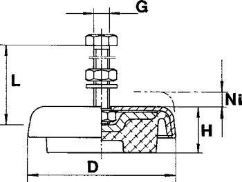 Maschinenlagerung LEVEL-MOUNT 5500kg LM 6-66 EFFBE