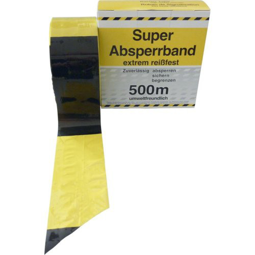 Absperrband 500 m-Rolle gelb/schwarz geblockt