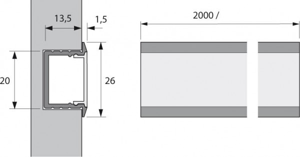 Einbaufeder ChannelLine B/C, Set aus 2 Stück