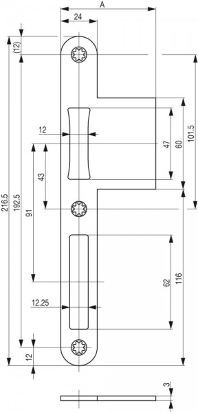 Lappenschließbl.B 9000,DL24/41,rd,Edelst.Niro