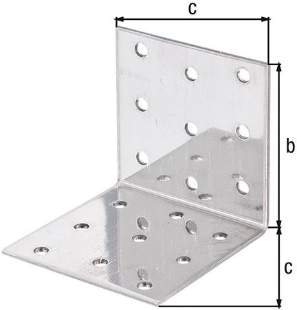 Lochplattenwinkel VA 60x60x60x2 mm