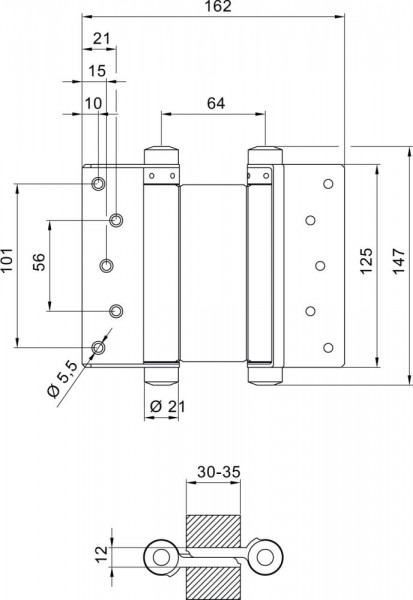 Pendeltürbänder Nr.33 Stahl verzinkt 125mm