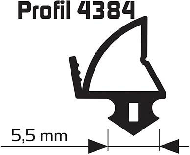 Renov.-Dichtung sw Profil25m, 4384 f. KF-Fenster u.Türen Silikon