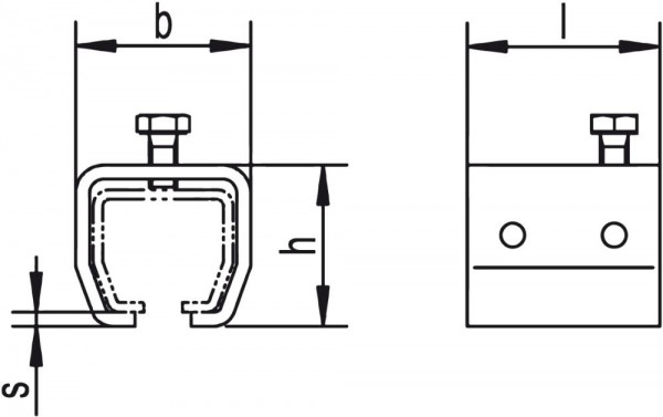 HELM 1104 Übersteckmuffe Stahlblank,Schraube oben