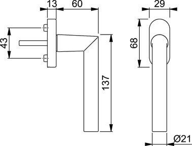 Fenstergriff 0400/U30 F1 NA7503 7/037 9999 90