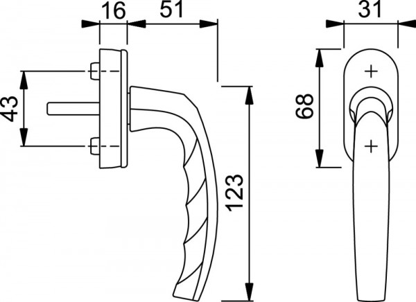 Fenstergriff 0530/US952 F1 NA7503 5 7/032-042 99